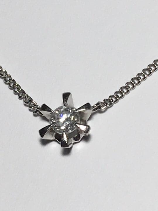 １粒　0.3ct 天然ダイヤモンド　Pt850 ネックレス　刻印