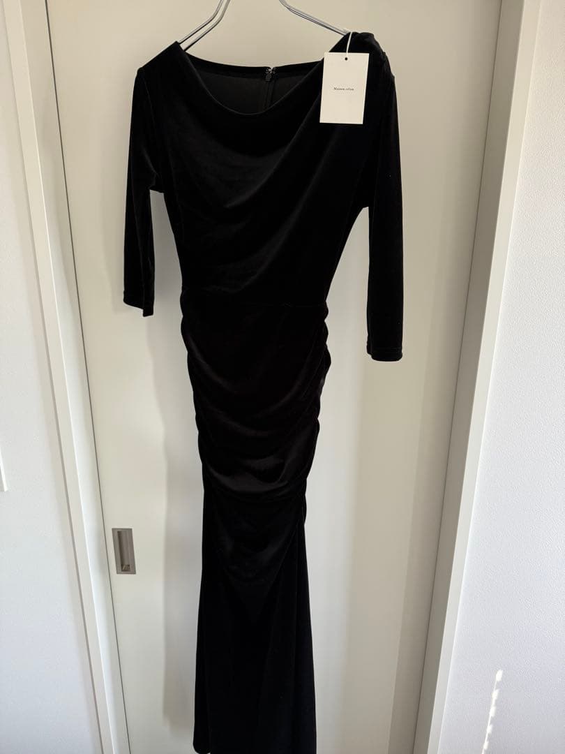 ［タグ付］celon shirring drape velour dress