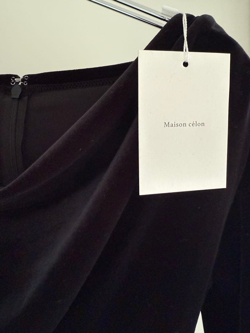 ［タグ付］celon shirring drape velour dress