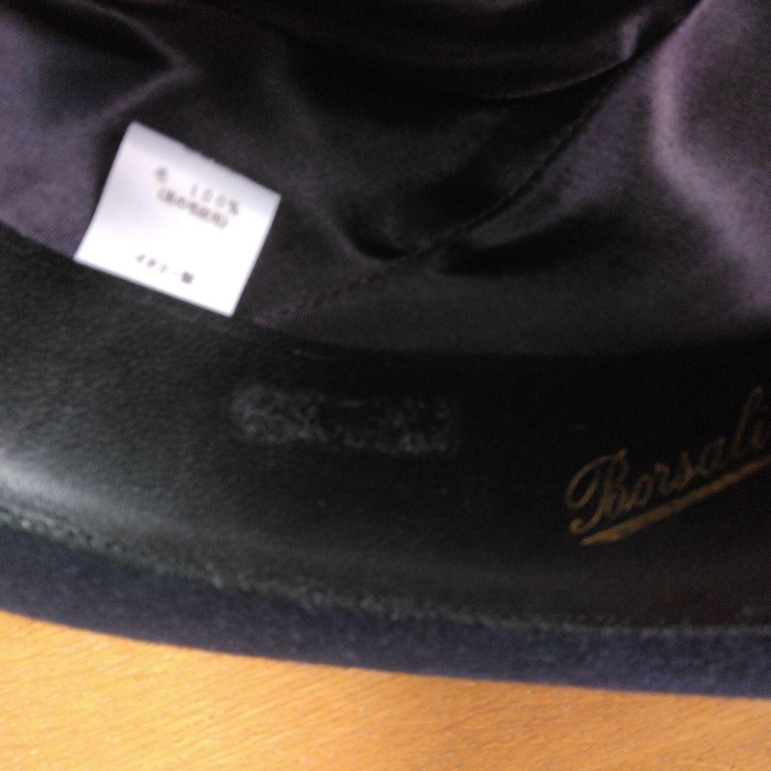美品　イタリア製　BoRSalino ネイビー ウール フェルトハット