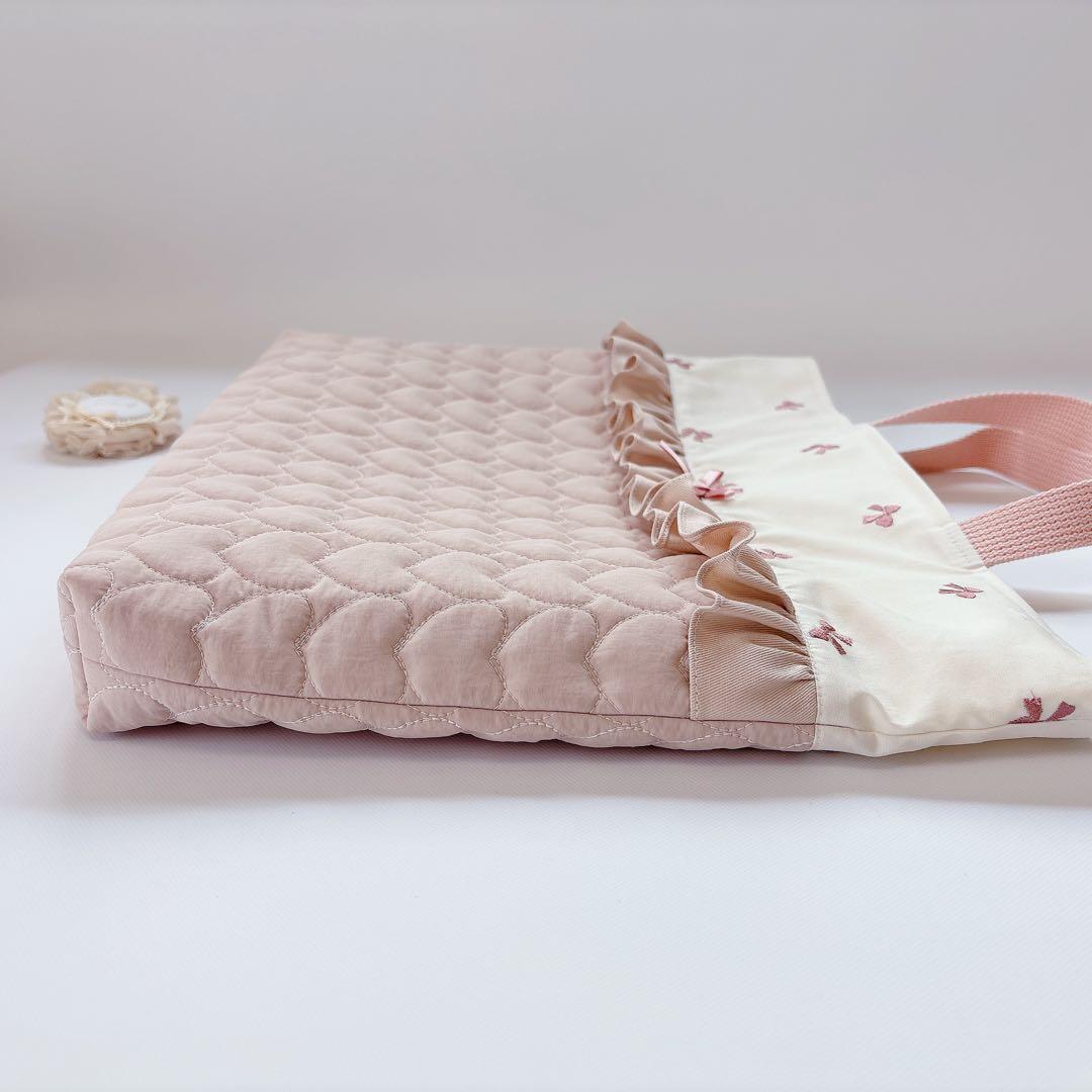 アリエルちゃん様　ハートキルト　レッスンバッグ　上履き袋　キルティング　ヌビ