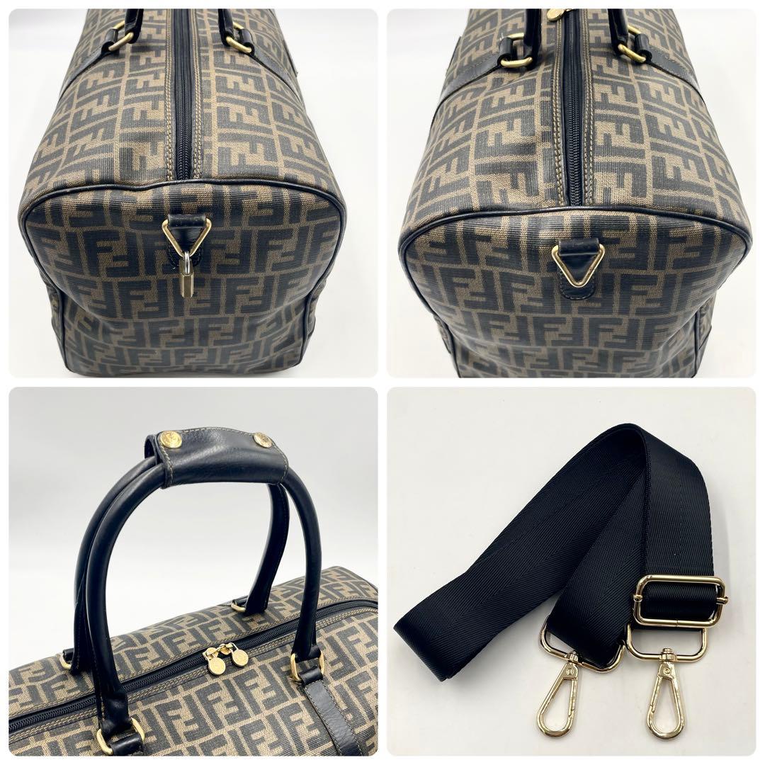 【美品】FENDI フェンディFF柄 2way ボストンバック PVC×レザー