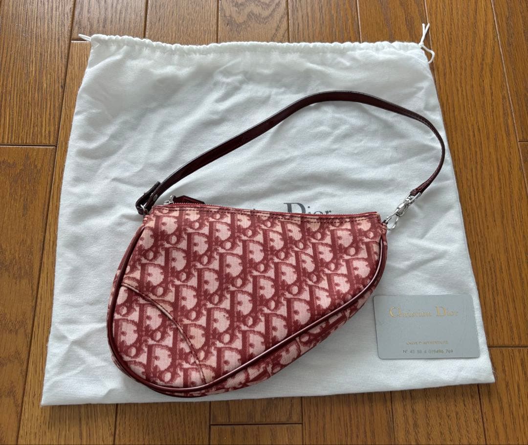 ビンテージ　ディオール　トロッター赤ショルダーバッグ