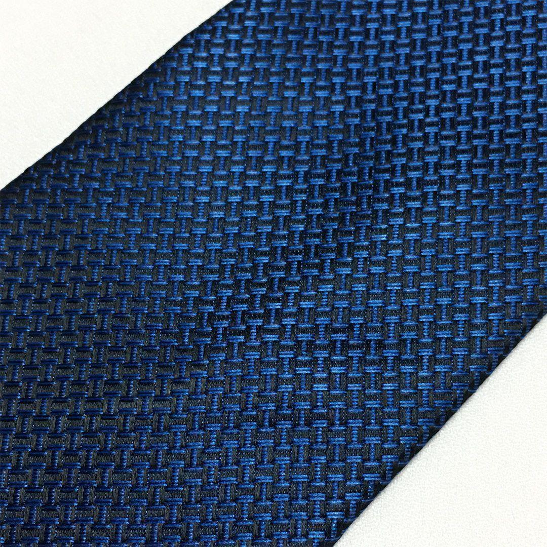 未使用級 エルメス HERMES ネクタイ シルク100% ブルー H柄
