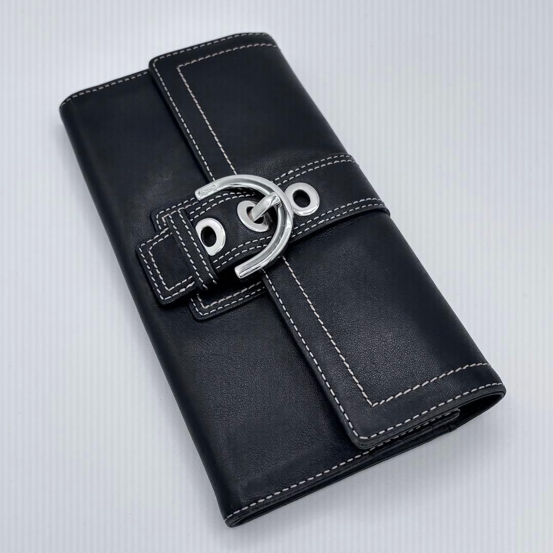 ✨美品✨ COACH コーチ レザー 二つ折り 長財布 黒 ヴォルテックス
