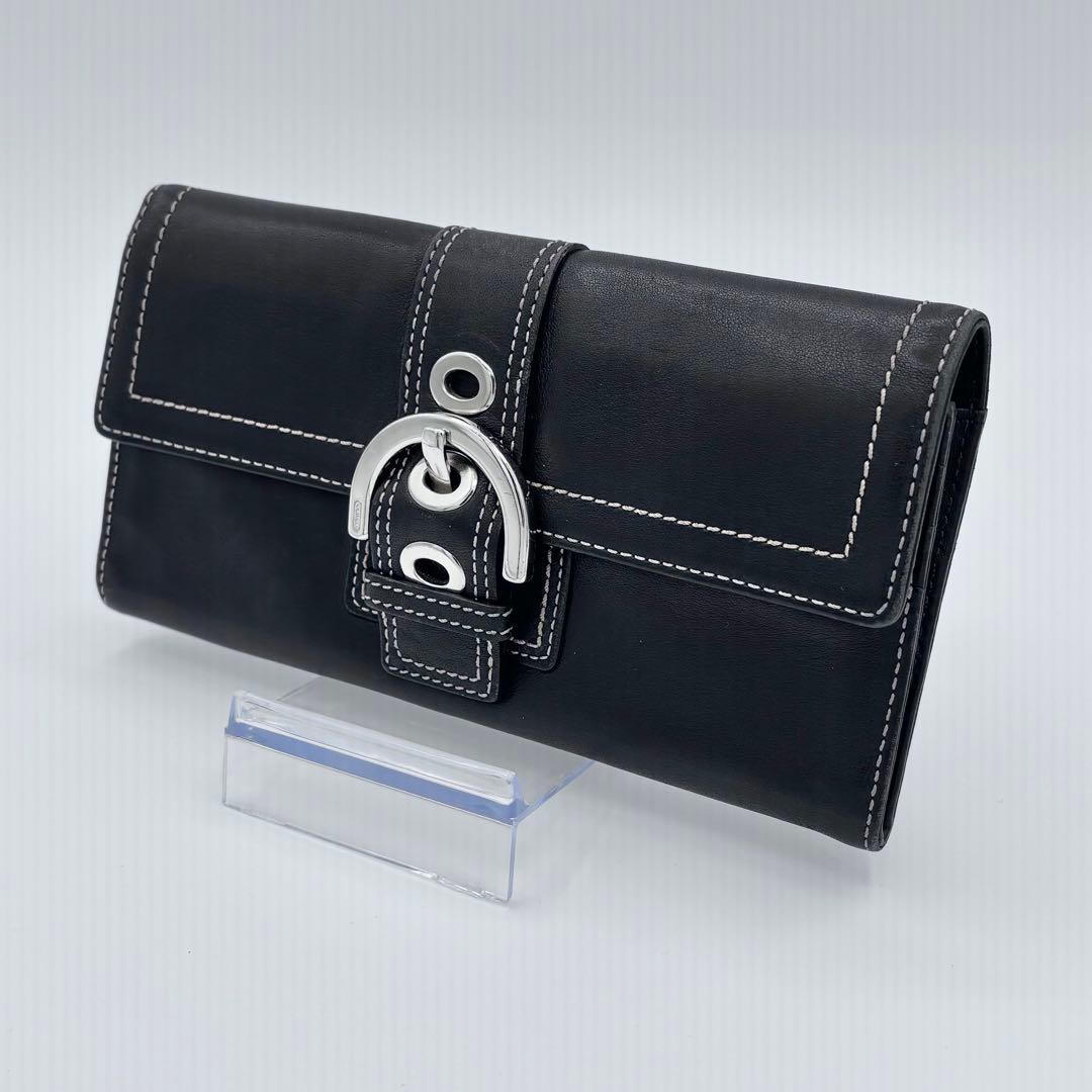 ✨美品✨ COACH コーチ レザー 二つ折り 長財布 黒 ヴォルテックス
