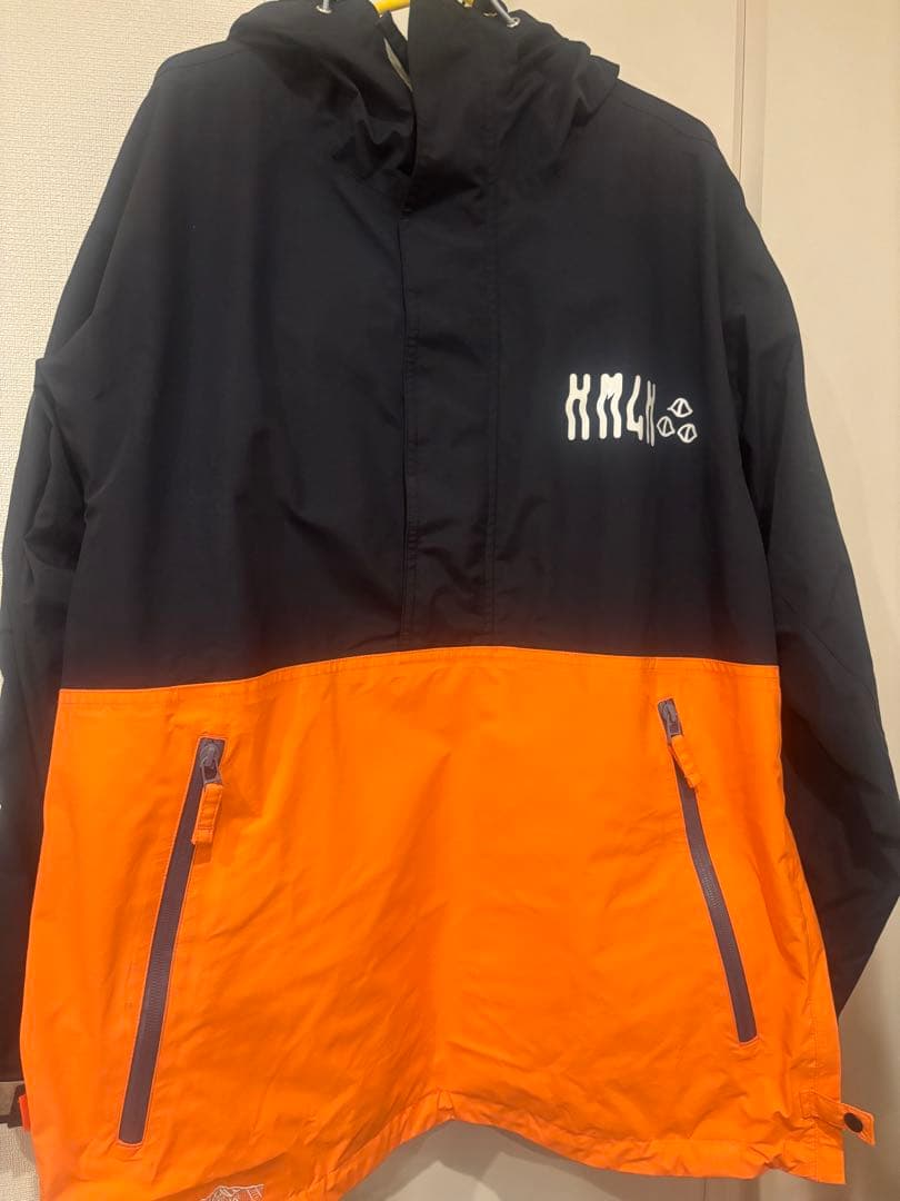 KM4K フード付きスノーボードウェア Mサイズ 黒 オレンジ