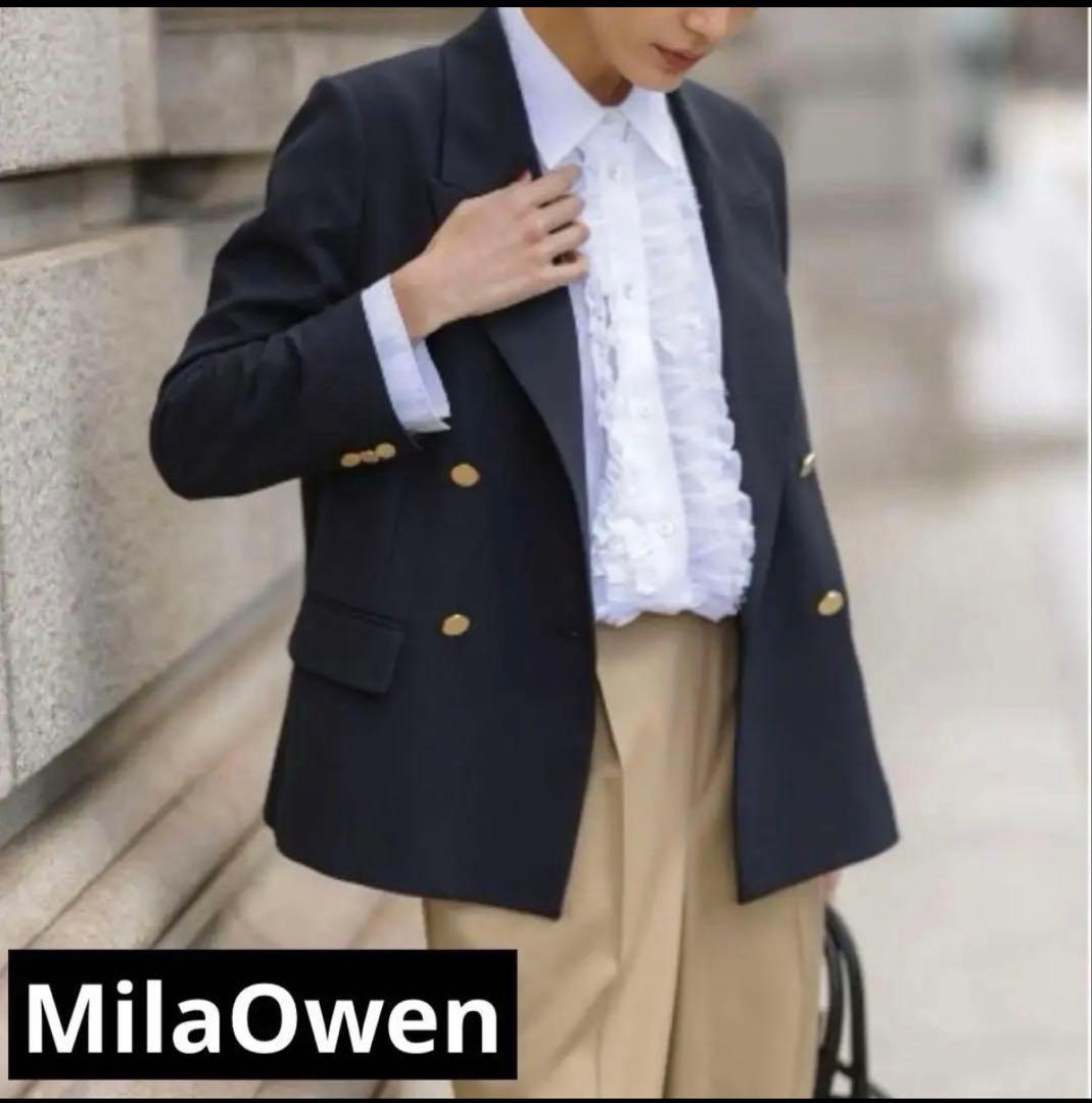 25SS✨ミラオーウェン 金釦 ダブルブレストブレザー FREE