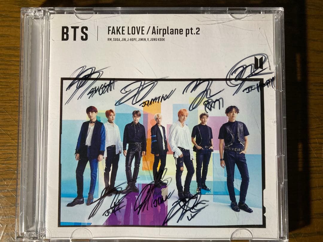 【超貴重】BTS【CD】FAKE LOVE 直筆サイン入り4枚セット。