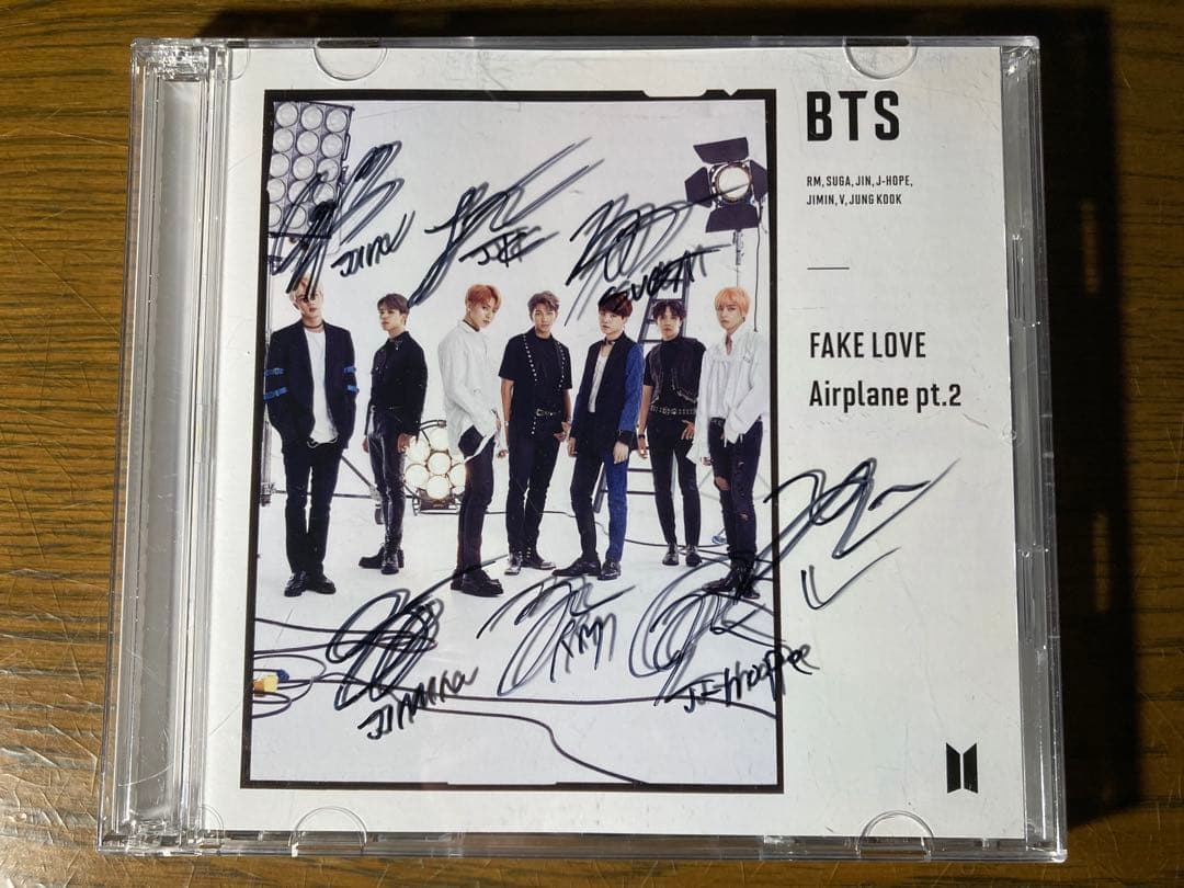 【超貴重】BTS【CD】FAKE LOVE 直筆サイン入り4枚セット。