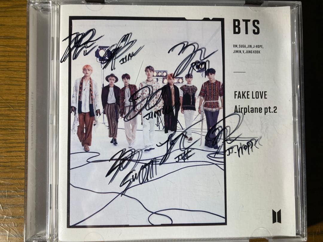 【超貴重】BTS【CD】FAKE LOVE 直筆サイン入り4枚セット。