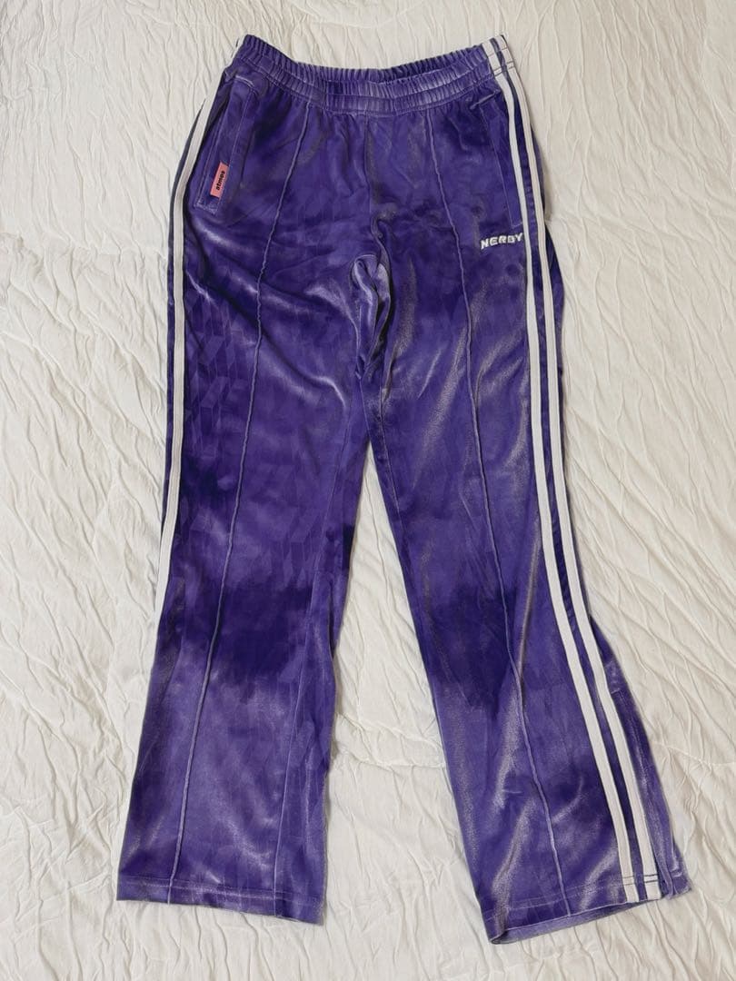NERDY × atmos pink パープル ベロア ジャージ 上M下S