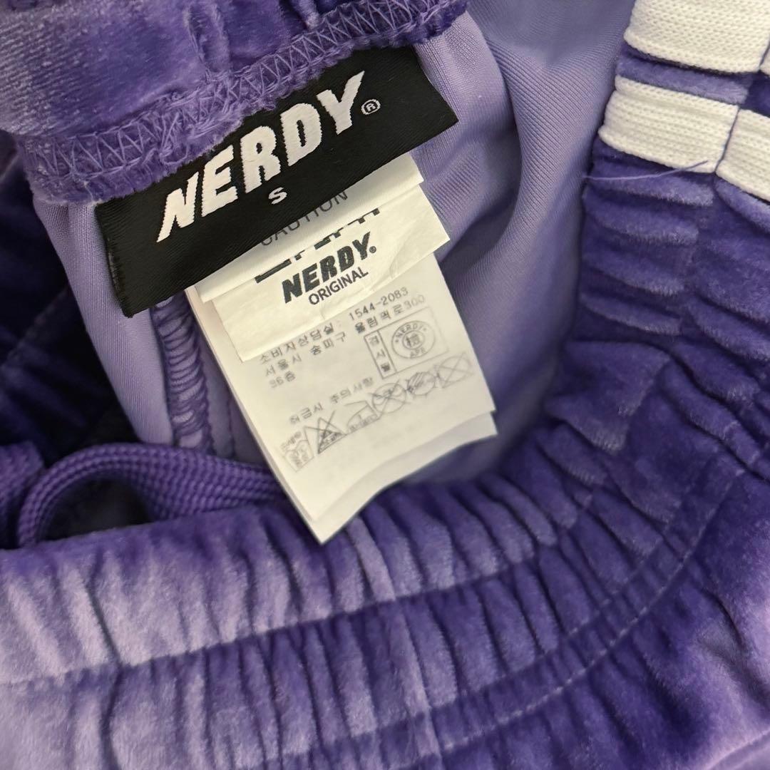 NERDY × atmos pink パープル ベロア ジャージ 上M下S