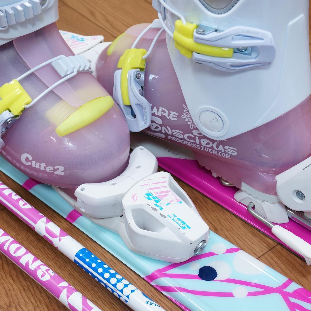 メンテ済 100cm 靴19cm PURE CONSCIOUS スキーセット