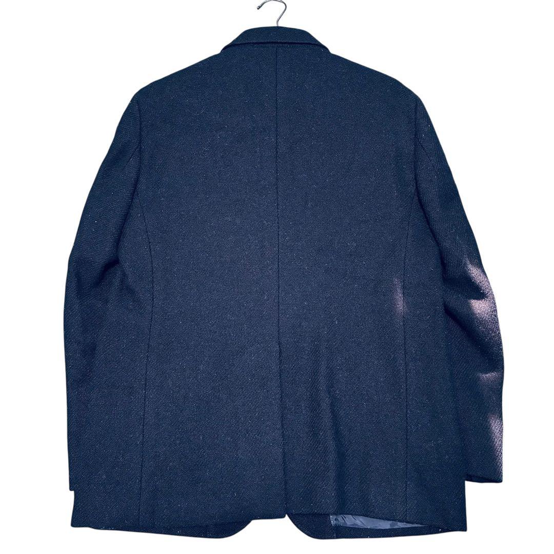 【美品】ケント　ハリスツイード　テーラードジャケット　ネイビー　銀ボタン　M