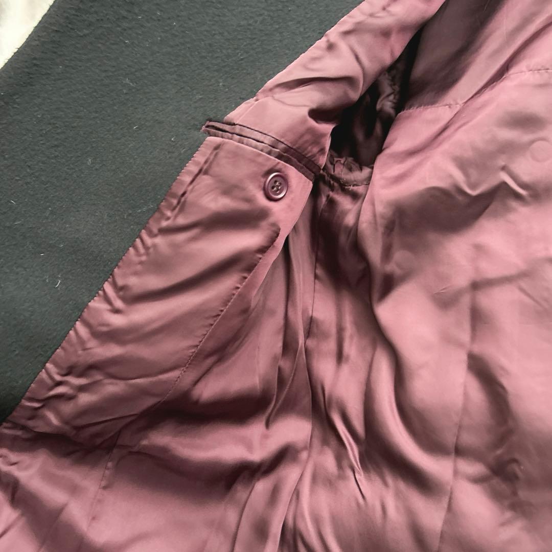 アンスリード★アシンメトリー　ブロッキング　コート　ノーカラー　ブラック