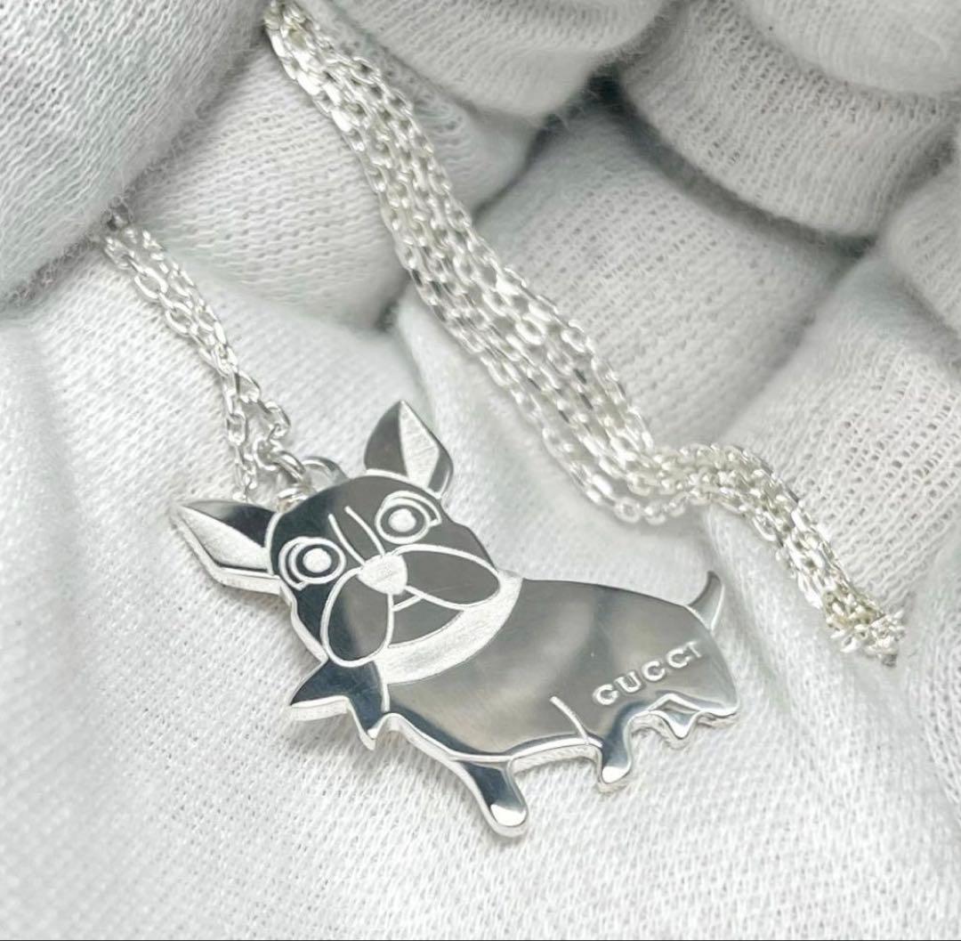 極美品‼️GUCCI フレンチブルドッグネックレス