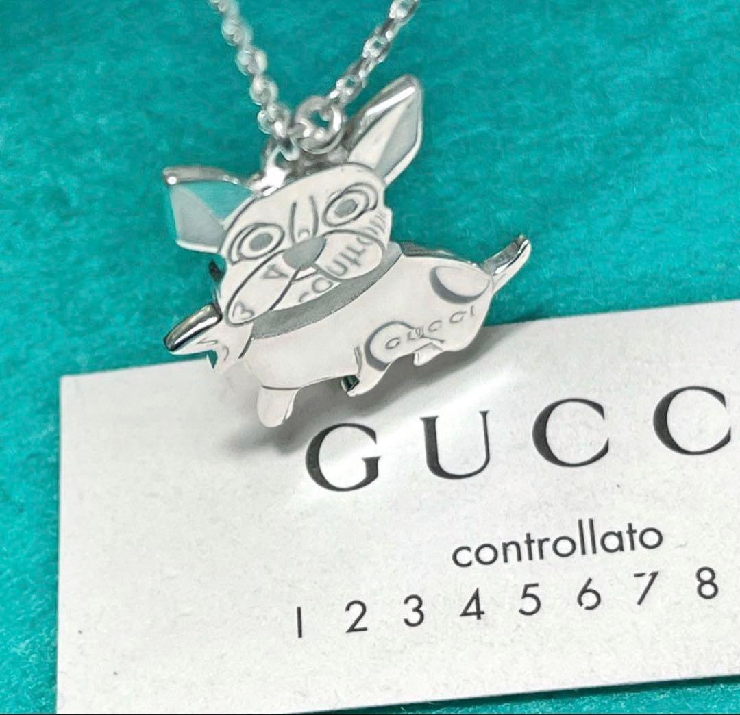 極美品‼️GUCCI フレンチブルドッグネックレス