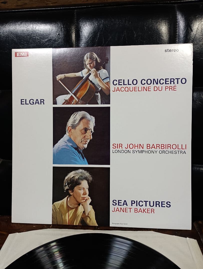 英盤　UK盤　レコード　デュ・プレ エルガー チェロ協奏曲 バルビローリ 海の絵
