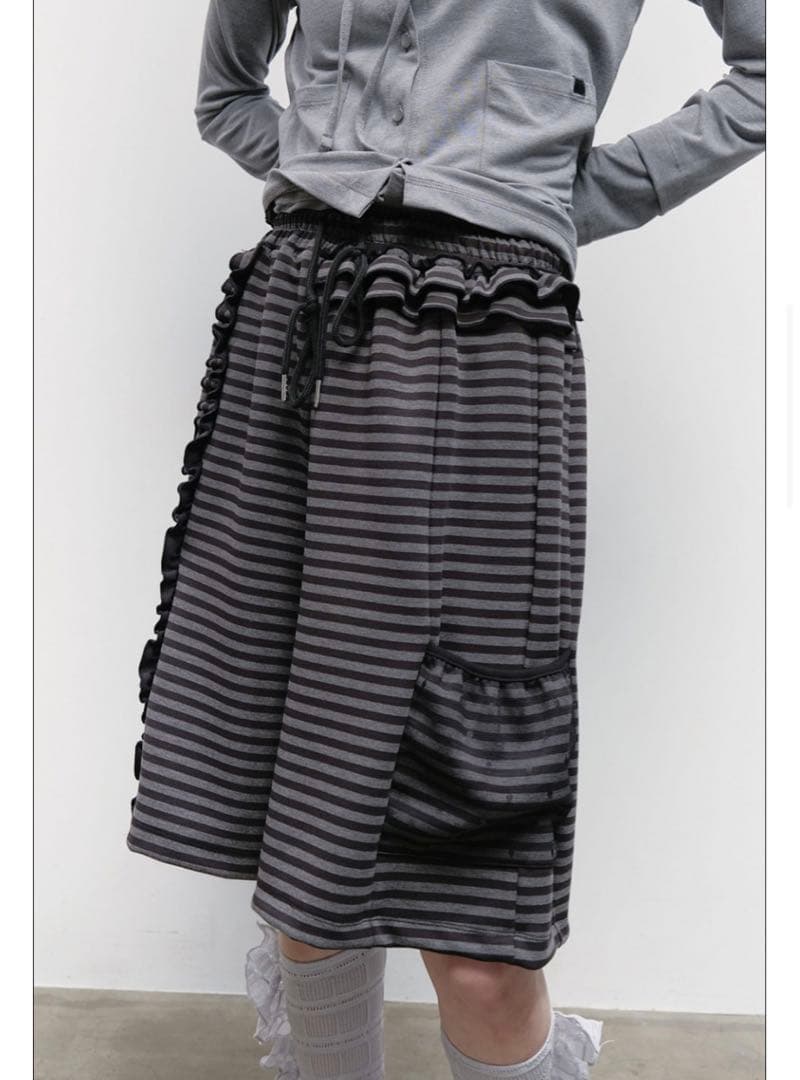 パンツ TYPESERVICE Mixed Pattern Ruffled Pants