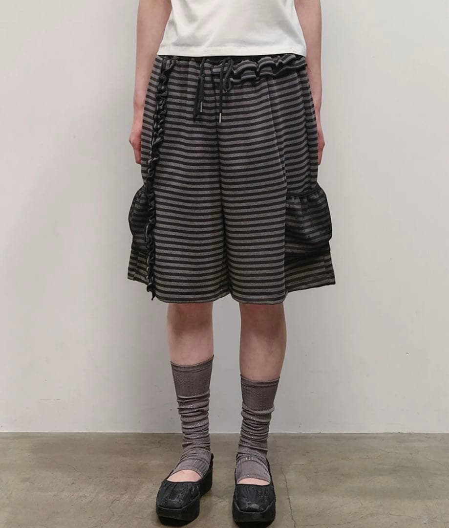 パンツ TYPESERVICE Mixed Pattern Ruffled Pants