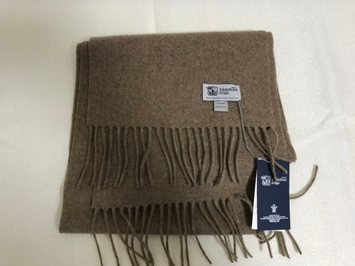 新品未使用本物ジョンストンズJOHNSTONSカシミアマフラーストールキャメル茶