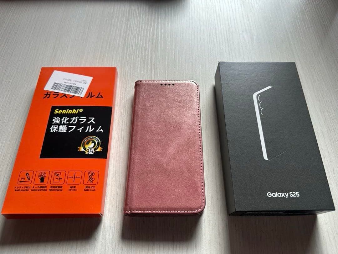 Galaxy S25 ネイビー（SIMトレイ無し） 箱付き+ケース&フィルム