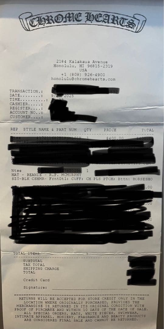 【新品】CHROME HEARTS カシミア　ビーニー　クロスパッチ