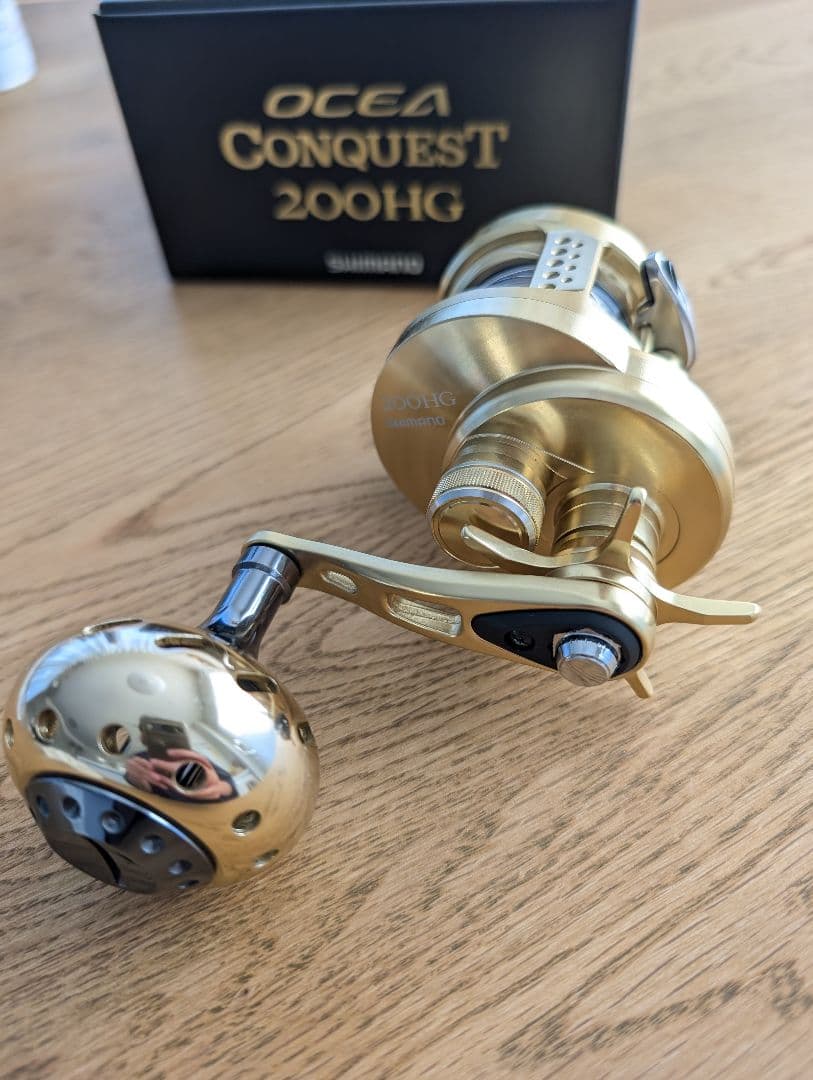 美品　機関良好　オシアコンクエスト　200HG ハンドル　PE付き　付属品完備