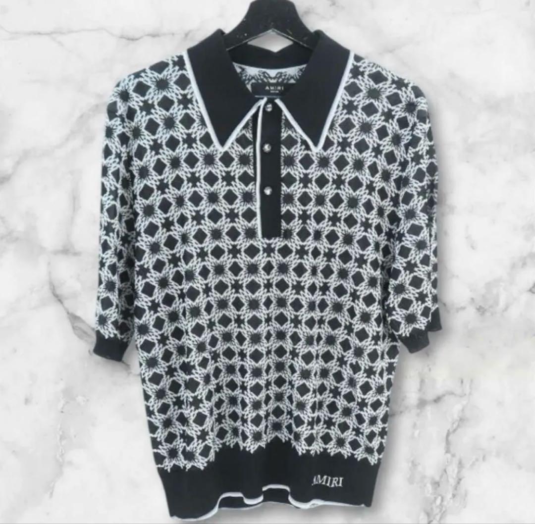 美品　25SS AMIRI MA Quad ニットポロシャツ　¥174500