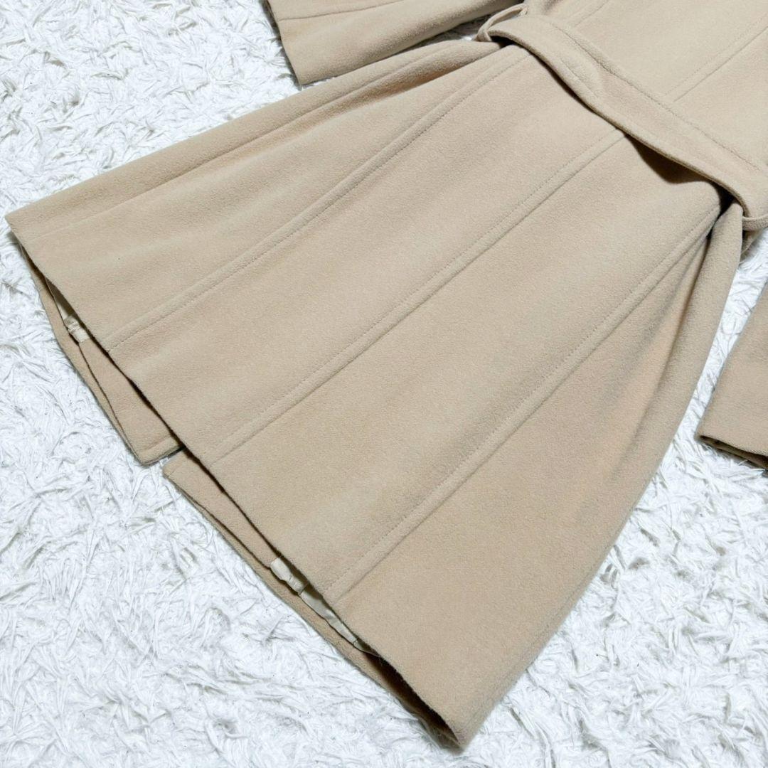 美品 バーバリー ロンドン ロングコート アンゴラ混 チェック キャメル