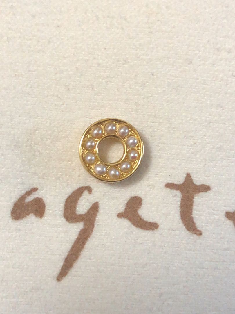 激レア　アガットK18 パール　サークルチャーム