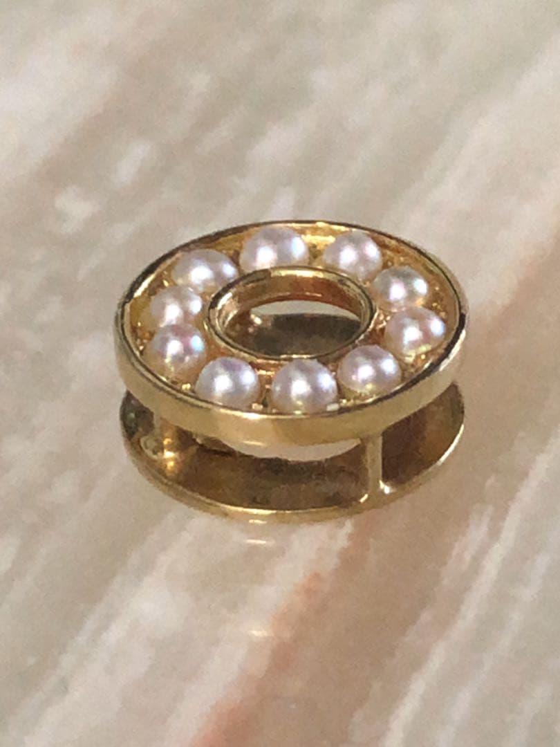 激レア　アガットK18 パール　サークルチャーム