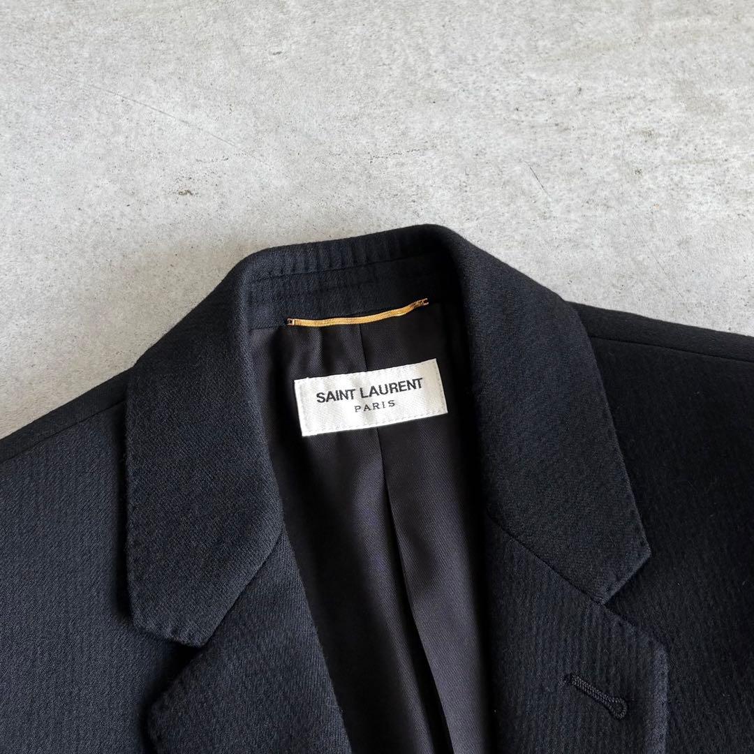 美品 SAINT LAURENT アンカーロゴ刺繍 テーラードジャケッ F38