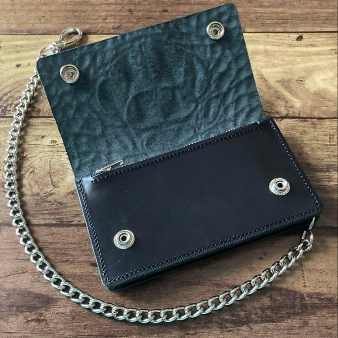 姫路レザー トラッカーウォレット6インチ（ミドル）2.5層 クロコダイル型押し