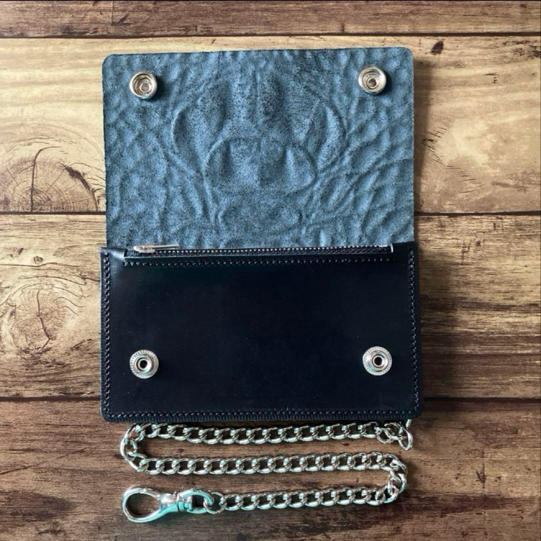 姫路レザー トラッカーウォレット6インチ（ミドル）2.5層 クロコダイル型押し