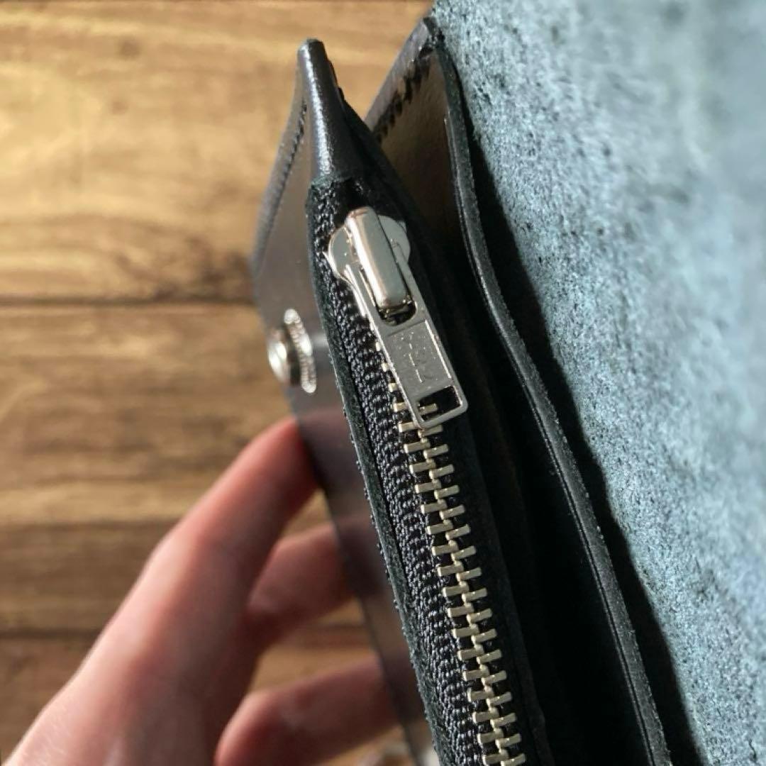 姫路レザー トラッカーウォレット6インチ（ミドル）2.5層 クロコダイル型押し