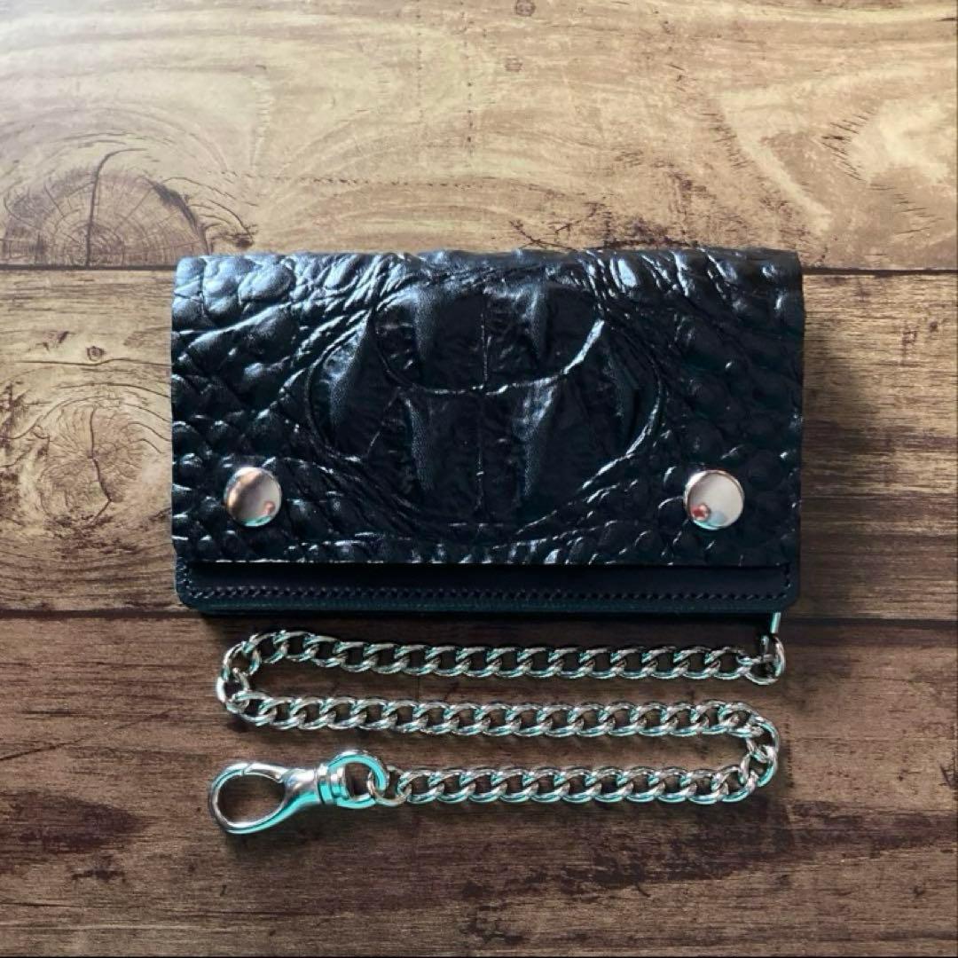 姫路レザー トラッカーウォレット6インチ（ミドル）2.5層 クロコダイル型押し