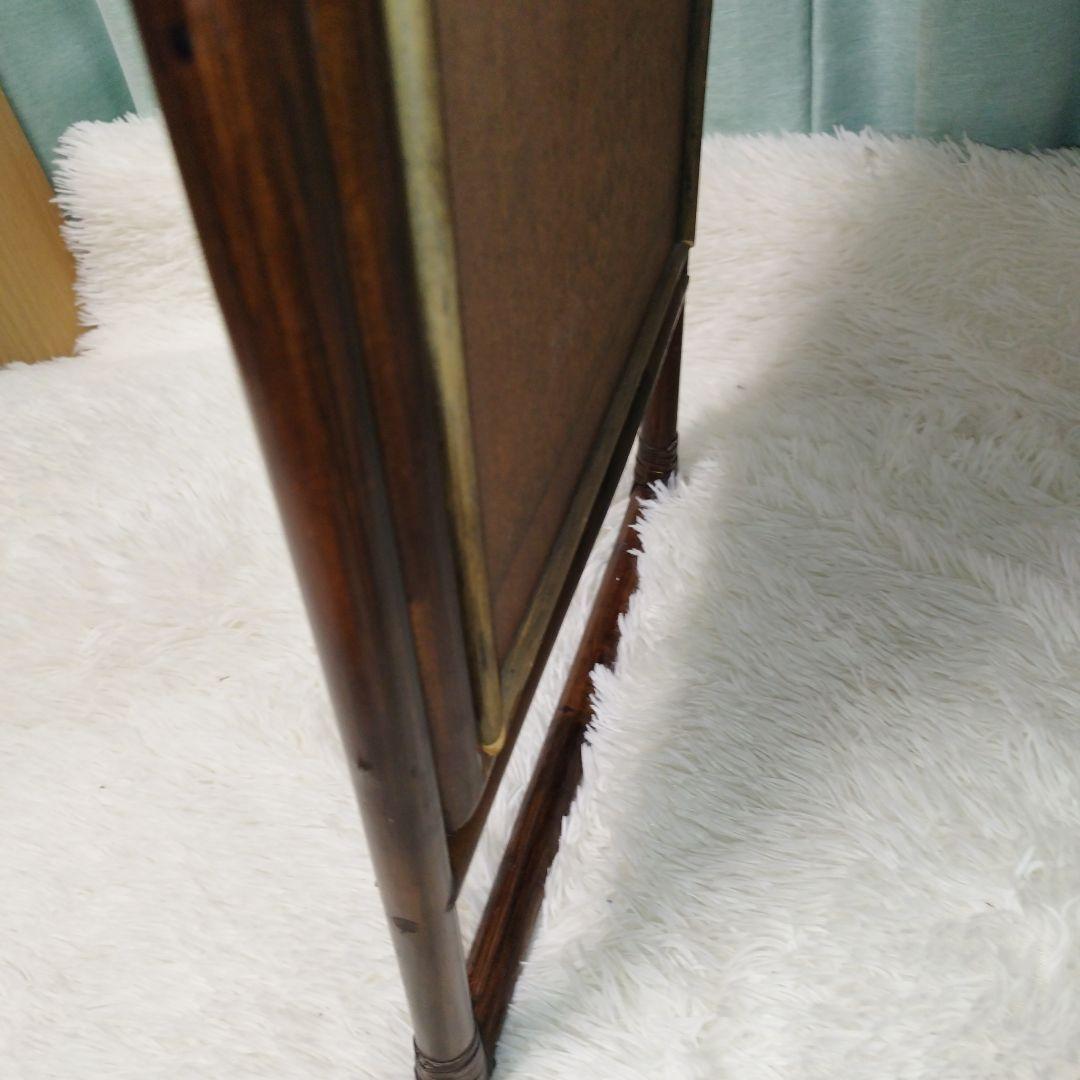 p*l様 レトロ　　ラタン　スタンドミラー　姿見