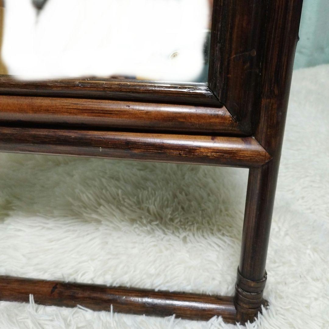 p*l様 レトロ　　ラタン　スタンドミラー　姿見