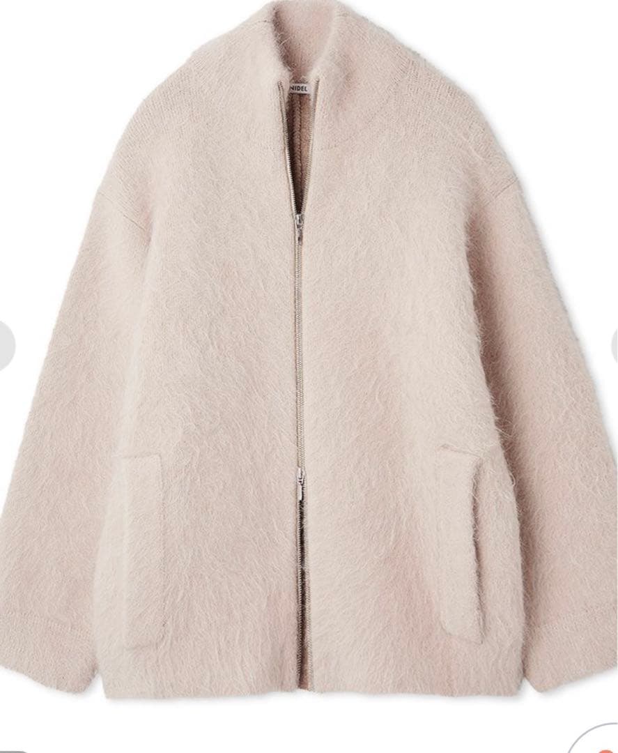 snidel アルパカシャギージップコート