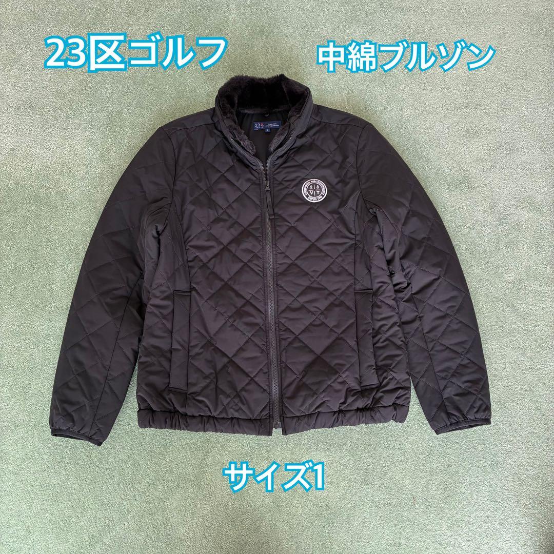 23区ゴルフ　レディース　中綿ブルゾン　サイズ I（Mサイズ相当）ブラック