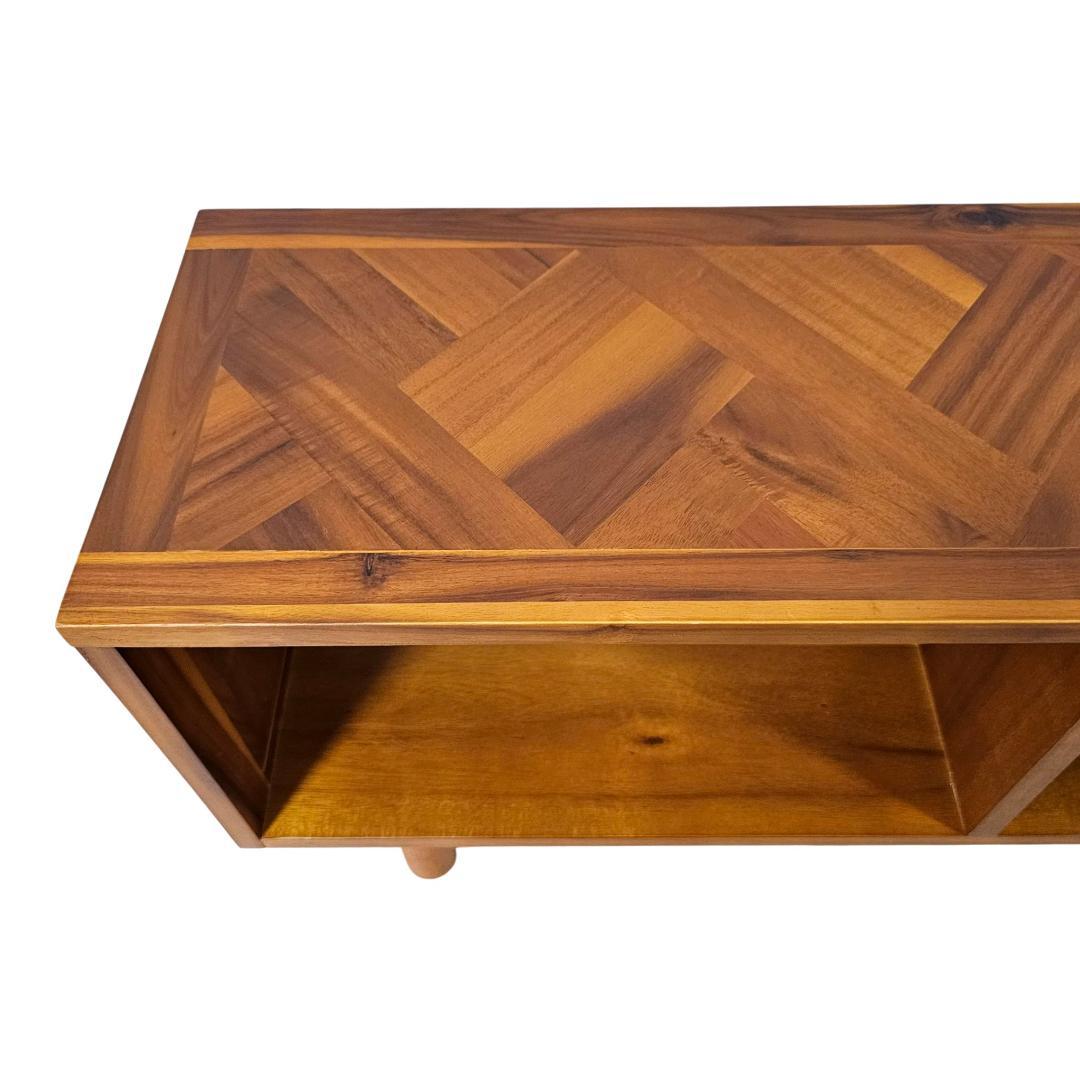 木製 TVボード ローボード 寄木 ヘリンボーン風 天板 収納付き テレビ台