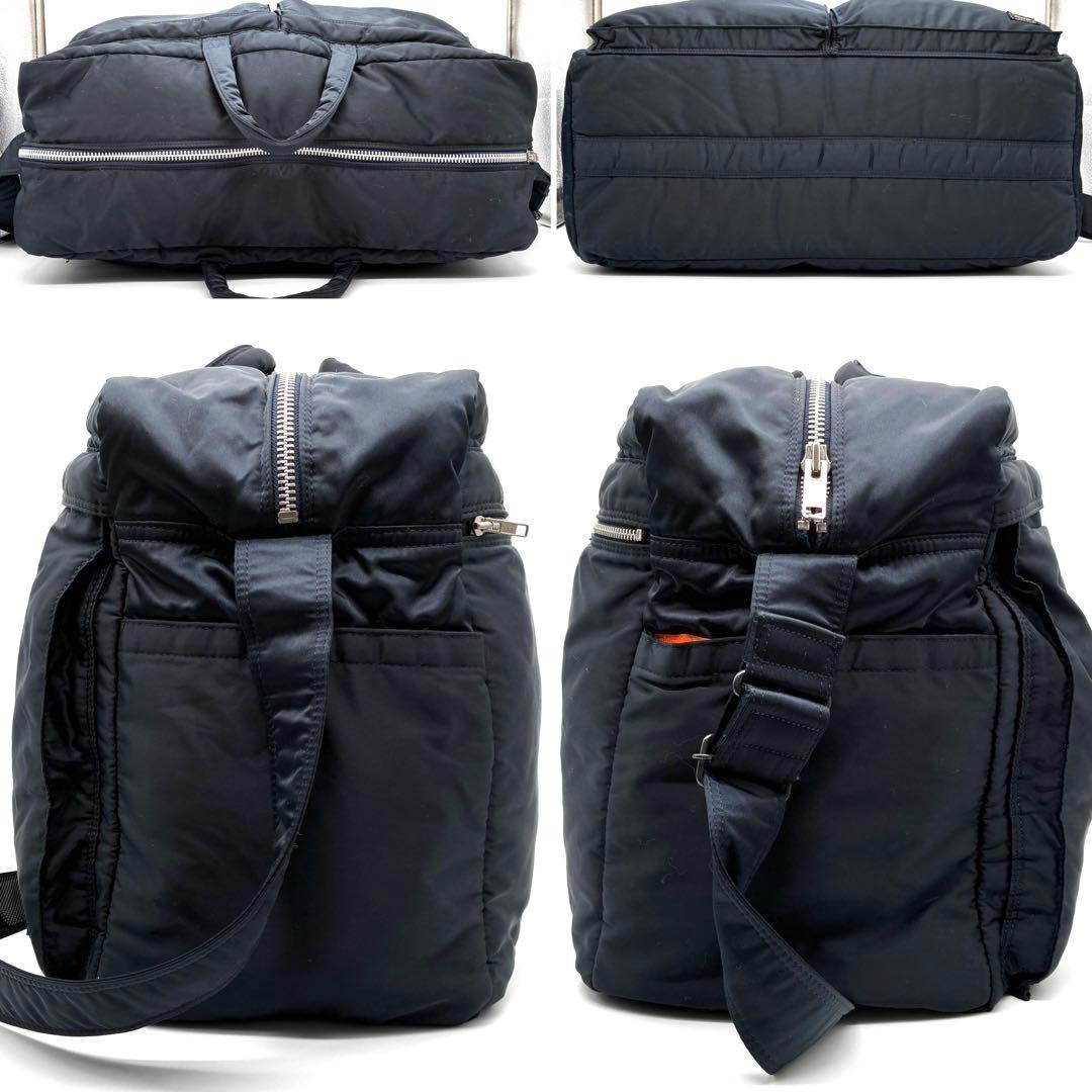 美品 ポーター タンカー 2way ボストン ダッフルバッグ アイアンブルー