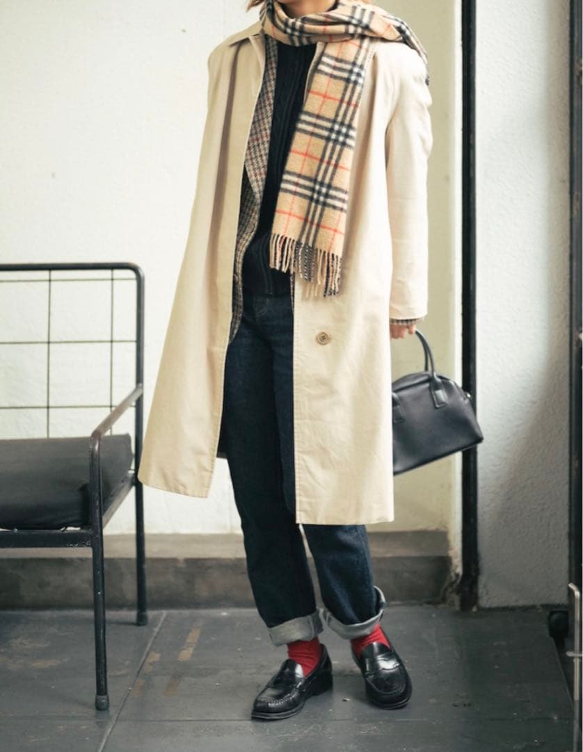 美品　英国製　バーバリーズ　カシミア100% ノバチェックマフラー