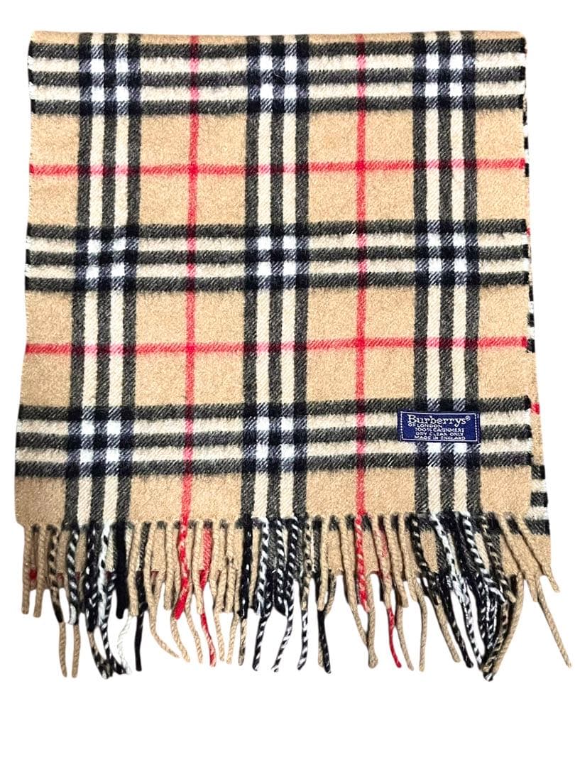美品　英国製　バーバリーズ　カシミア100% ノバチェックマフラー
