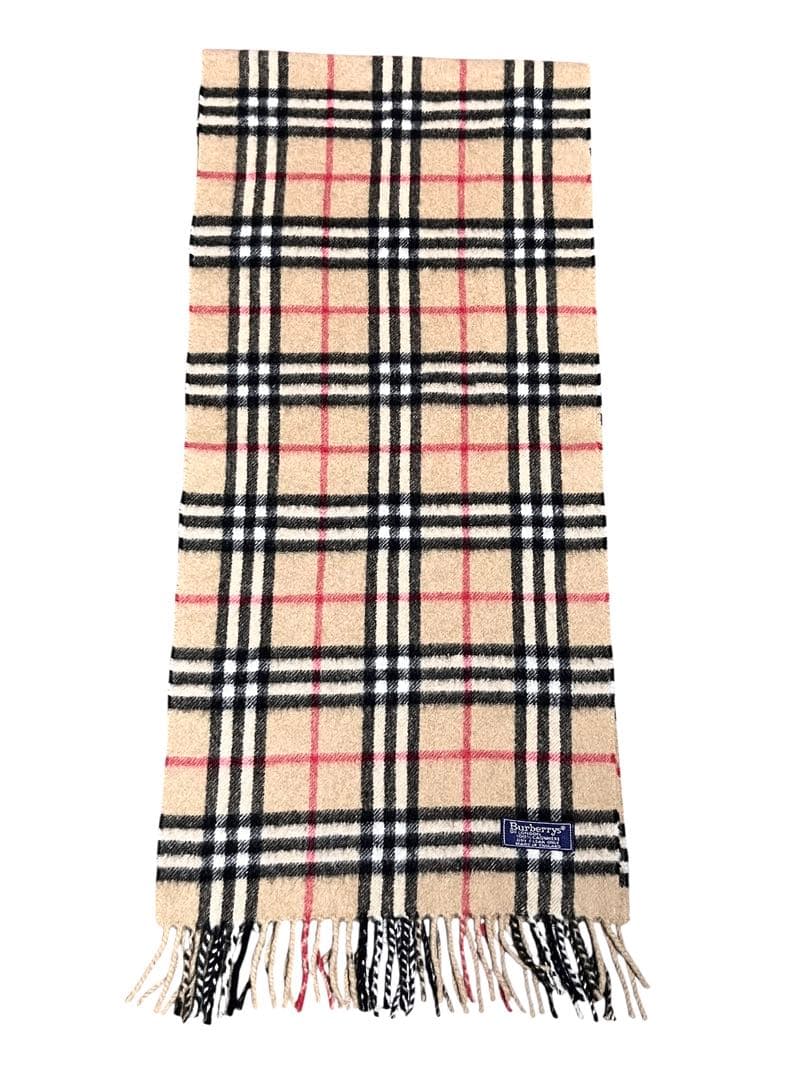 美品　英国製　バーバリーズ　カシミア100% ノバチェックマフラー
