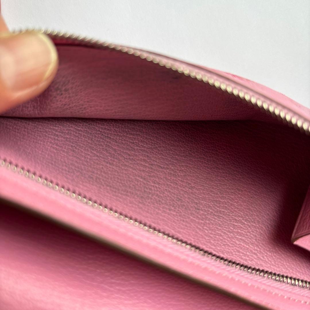 エルメス財布　べアン　スフレ　リザードピンク