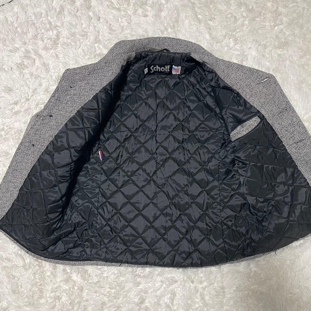 希少！ ショット Pコート シングル ツイード風 グレー USA製