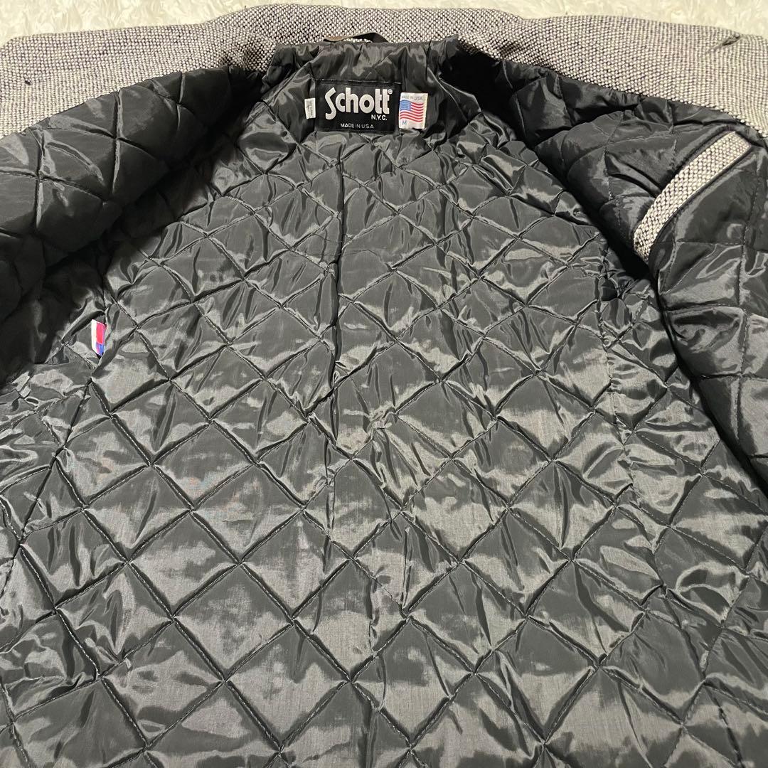 希少！ ショット Pコート シングル ツイード風 グレー USA製